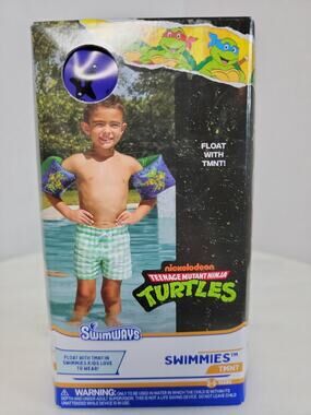 NIB SwimWays Float With TMNT Swimmies Arm Floaties Kids Age 3-5 Pool Swim Help